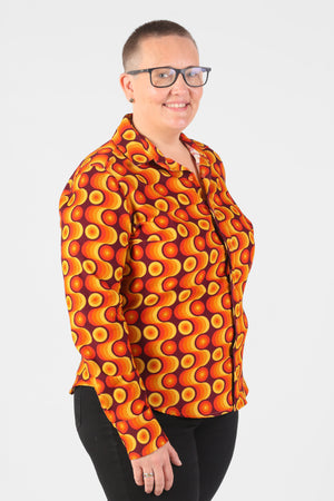 
            
                Load image into Gallery viewer, Orange Swirl Shirt -  Drew 3 only
            
        