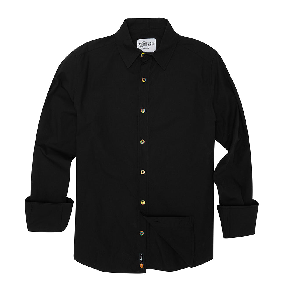 Rainbow Button Black  Shirt - Billie 3 preloved