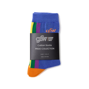 
            
                Load image into Gallery viewer, Socks Blue Rainbow Stripe
            
        