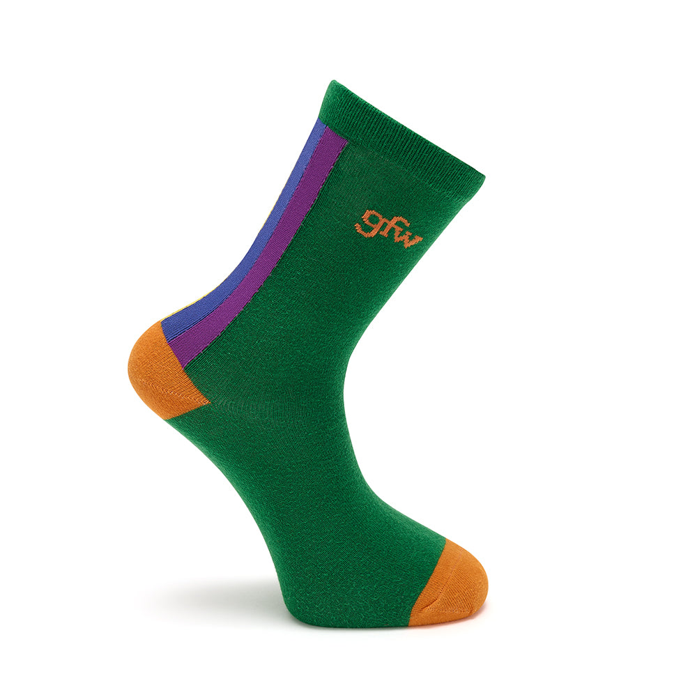 Socks Green Rainbow Stripe