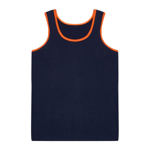 
            
                Load image into Gallery viewer, Pyjama / Loungewear Bamboo Vest Top Navy and Orange
            
        