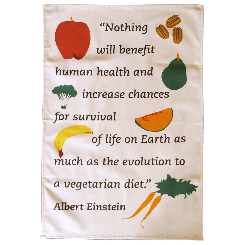 
            
                Load image into Gallery viewer, Einstein vegetarian tea towel
            
        