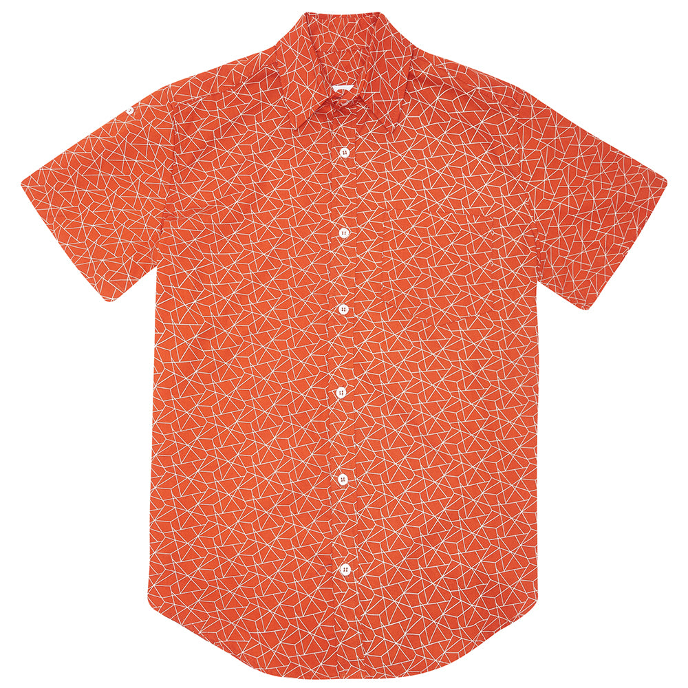 
            
                Load image into Gallery viewer, Geo Print Orange Short Sleeve Shirt
            
        