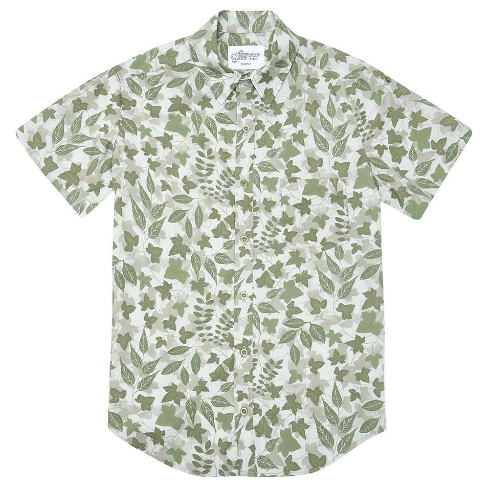 Leaves Print Short Sleeve Shirt