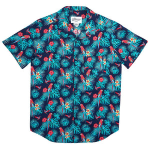 
            
                Load image into Gallery viewer, Teal Parrot Print Short Sleeve Shirt
            
        