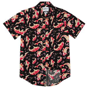 
            
                Load image into Gallery viewer, Black Koi Carp Print Short Sleeve Shirt
            
        