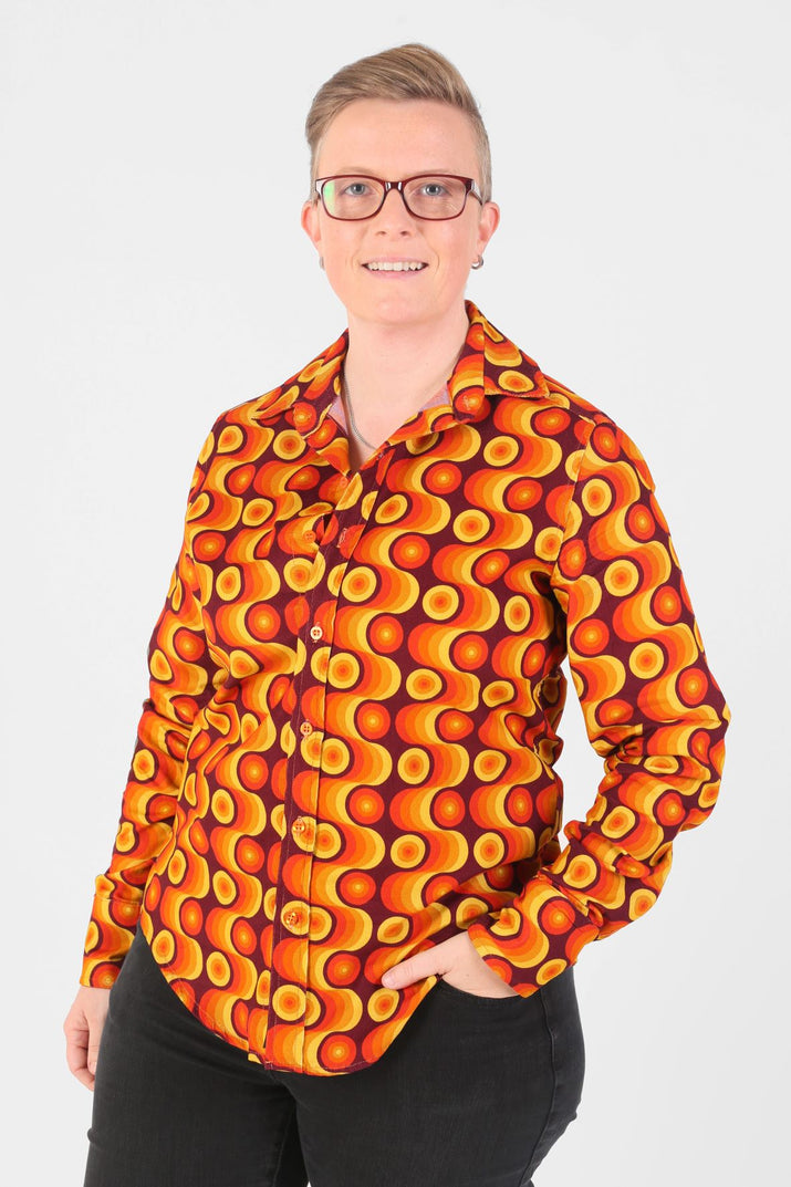 Orange Swirl Long Sleeve Shirt