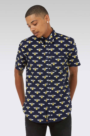 
            
                Load image into Gallery viewer, Bee Print Short Sleeve Shirt - GFW Clothing
            
        