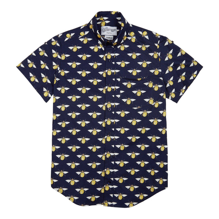 Bee Print Short Sleeve Shirt - GFW Clothing