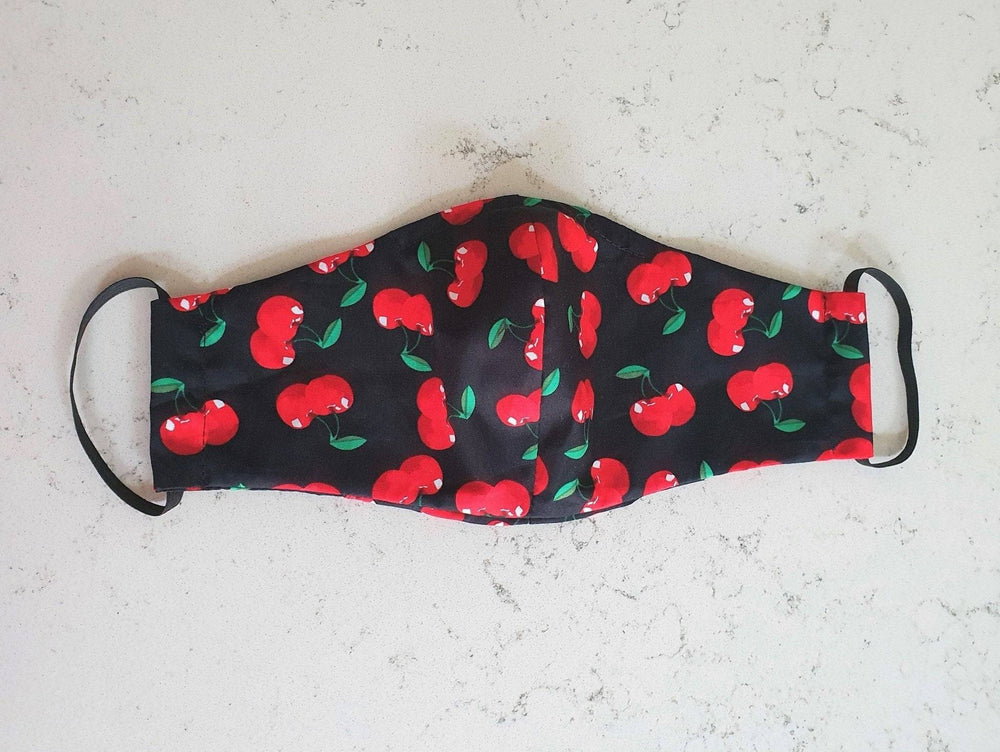 Child sizes Cherries Cotton Mask with Filter Pocket - GFW Clothing