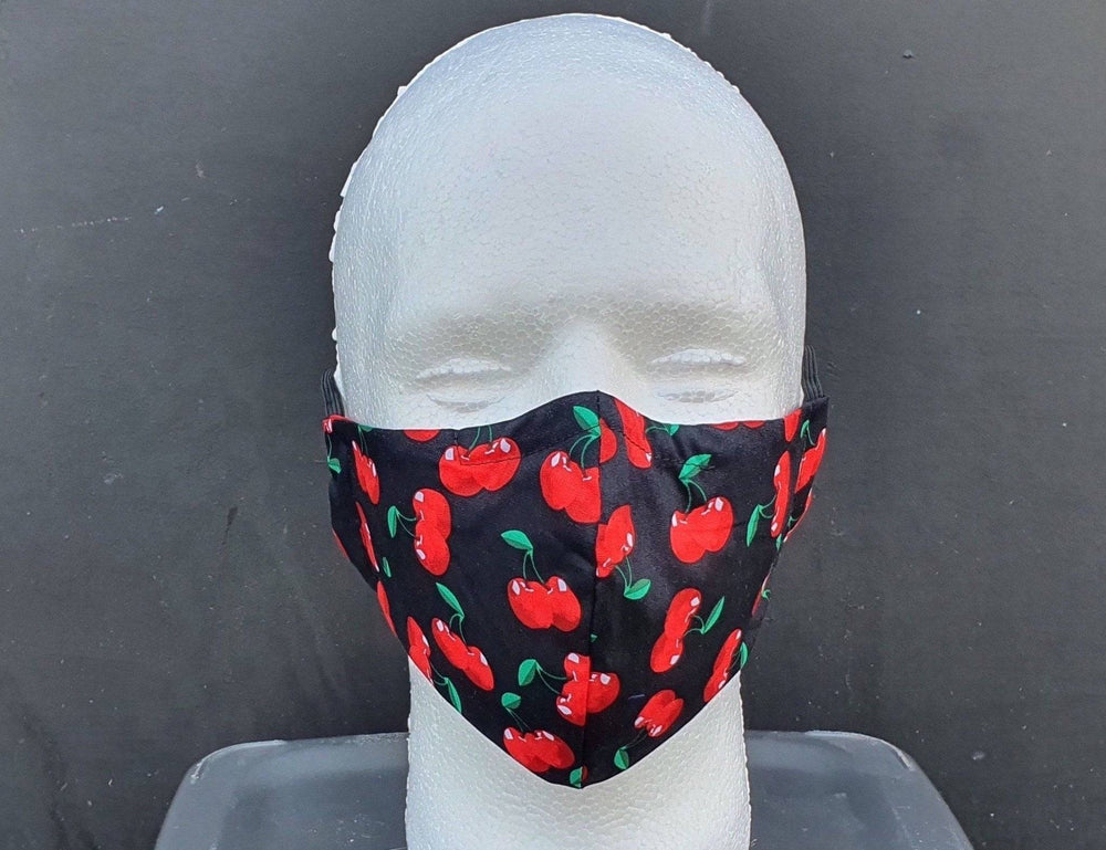 Child sizes Cherries Cotton Mask with Filter Pocket - GFW Clothing