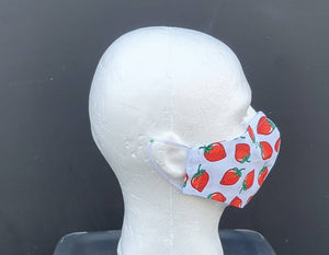 
            
                Load image into Gallery viewer, Cotton Face Mask with Pocket - Strawberries - child sizes - GFW Clothing
            
        