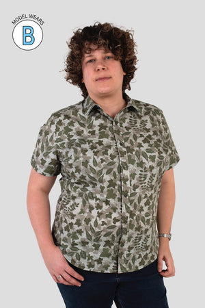 
            
                Load image into Gallery viewer, Leaves Print Short Sleeve Shirt
            
        