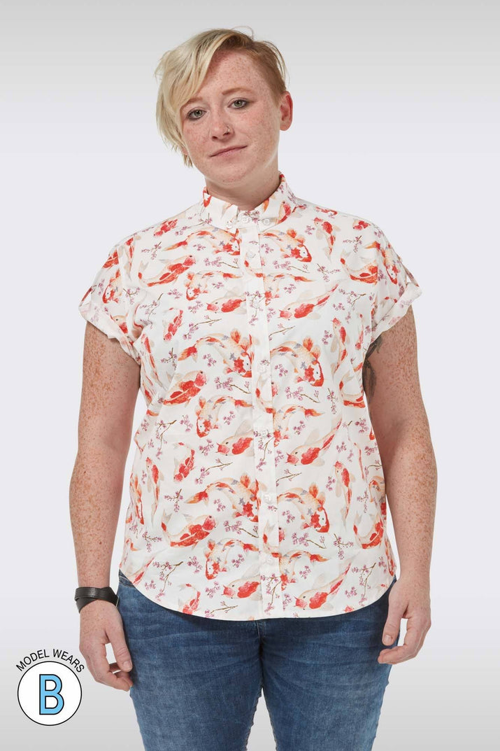 Fishes Print Short Sleeve Shirt - GFW Clothing