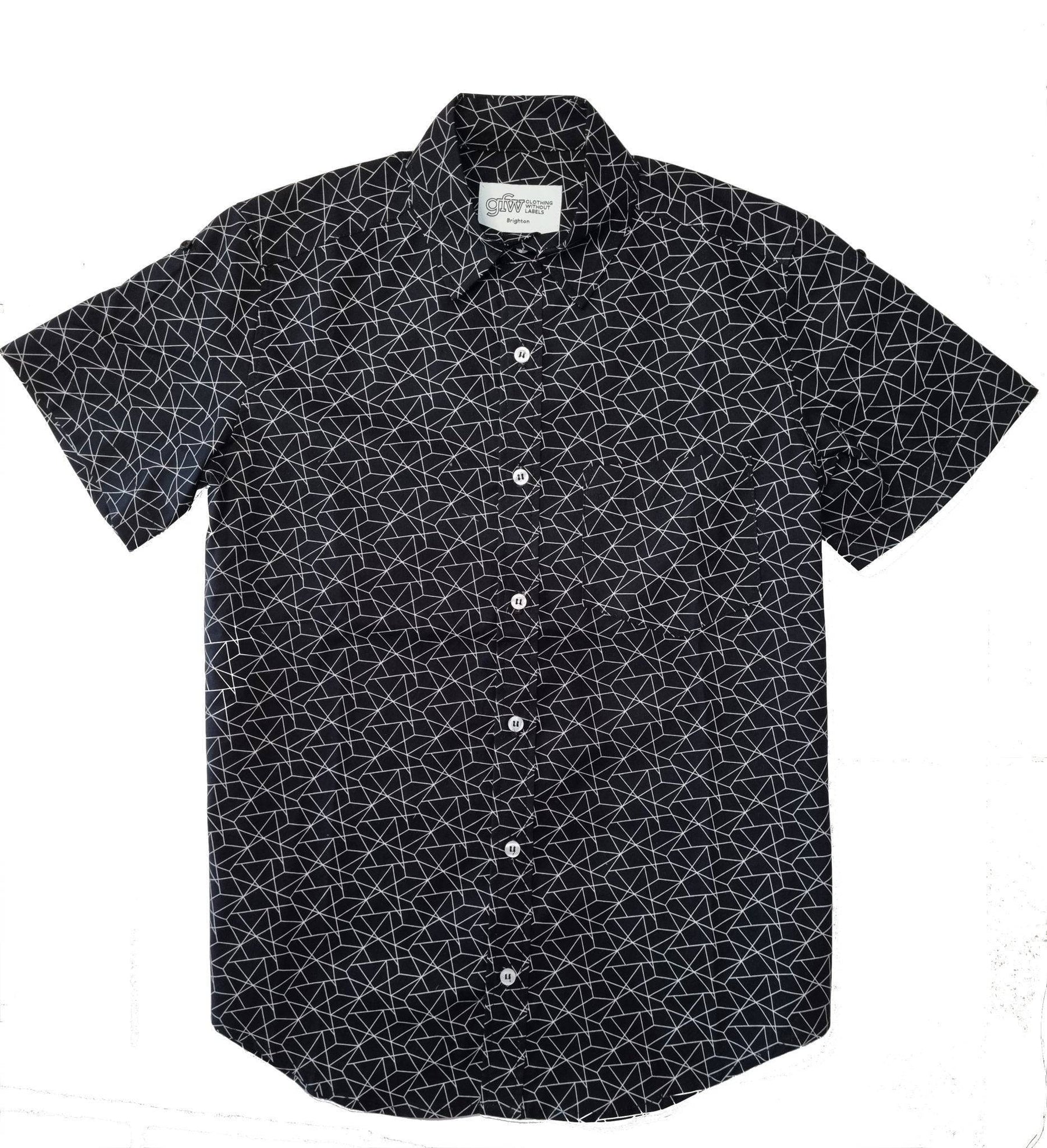 Black Geo Print Short Sleeve Shirt – GFW Clothing