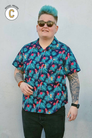
            
                Load image into Gallery viewer, Parrot Print Short Sleeve Shirt - GFW Clothing
            
        