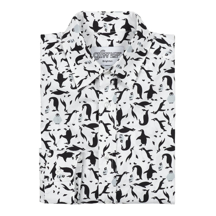 Penguin Print Long Sleeve Shirt - GFW Clothing