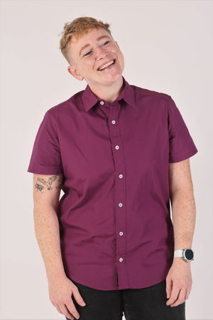 
            
                Load image into Gallery viewer, Plum Short Sleeve Shirt
            
        